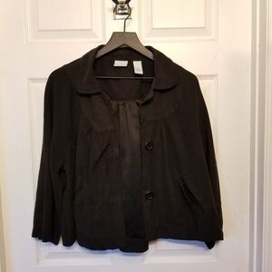 Kim Rogers Black Women's Button-Front Jacket